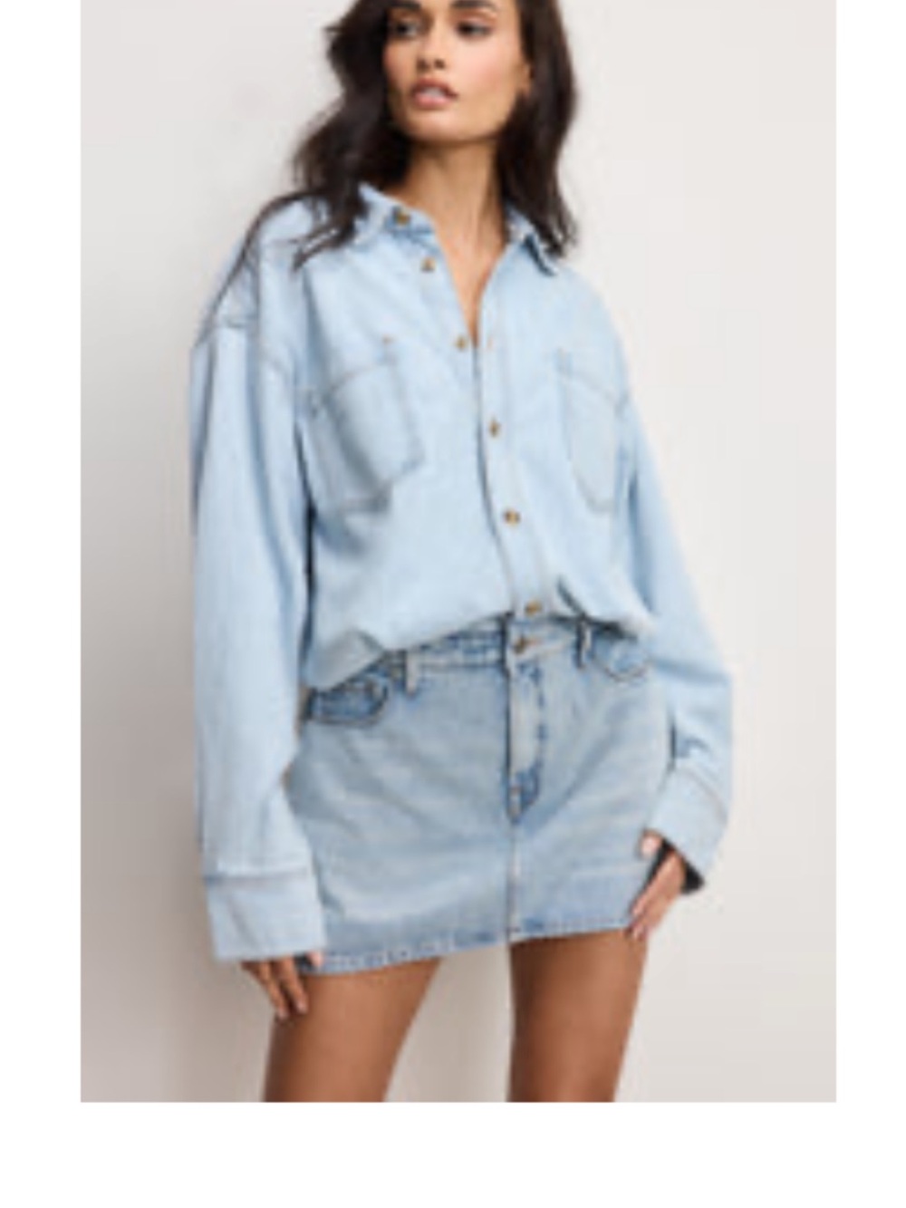Good American Light Blue Denim Mini Dress